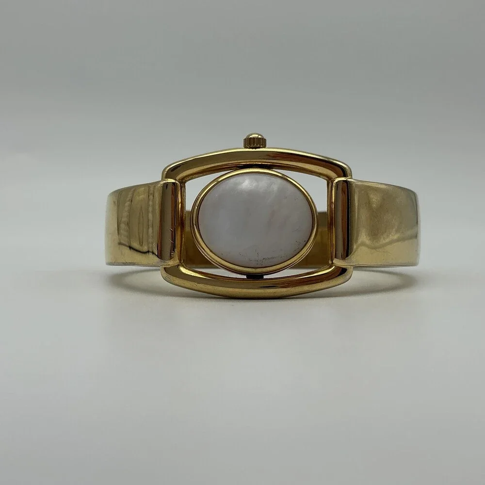 Focus Reversible Womens Watch 18mm White Dial Gold Tone Bangle New Battery 6